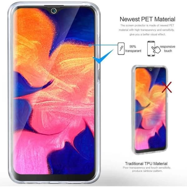 Mobilskal för Samsung Galaxy A10 - LittleMonkey - Förbättrad version 2019 - 360 grader - Transparent - Mjuk Transparent