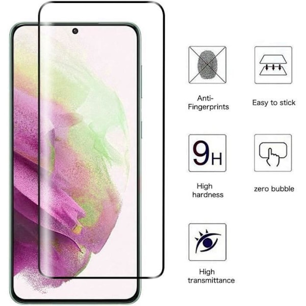 2x helt härdat glas för Samsung Galaxy S23 Plus - BOOLING - 3D-skärmskydd - Svart - Härdat glas Transparent med svart kant