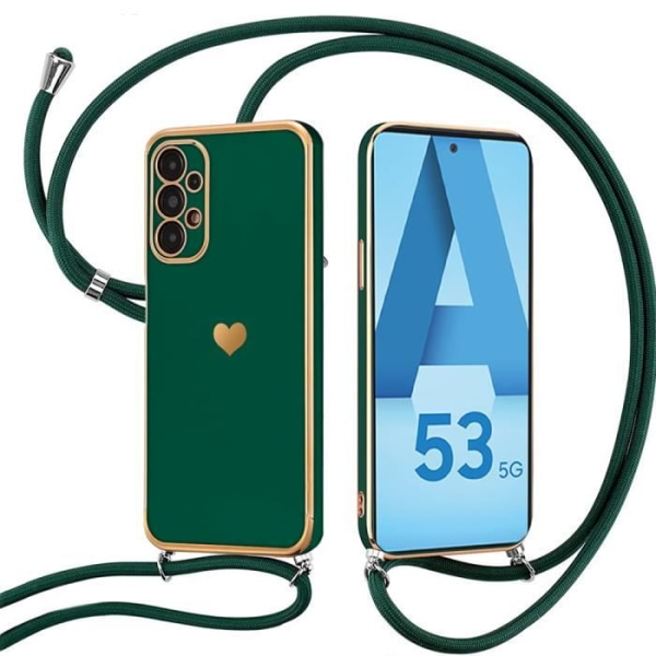 Halsbandsfodral med halsband till Samsung Galaxy A53 5G Luxury Anti-Scratch Ultra Slim Shockproof - Nattgrön