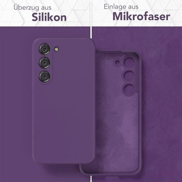 Silikonfodral för Samsung Galaxy S24 Plus (S24+) Matt Mörklila Slim Stötsäkert + 2 härdade glasögon