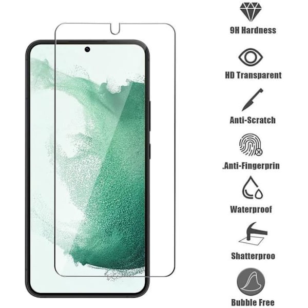 Härdat glas - PROSHOP - för Samsung Galaxy S22 Plus - Motstånd 9H - Heltäckande - 3-pack Transparent