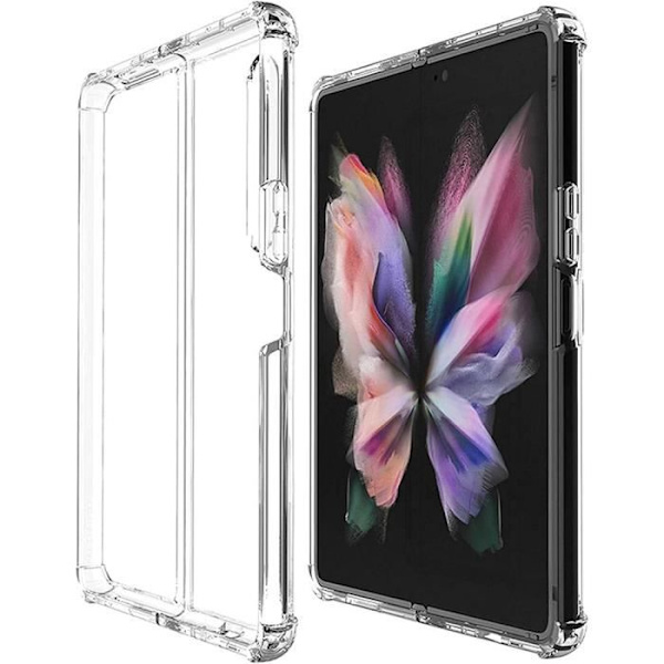 Fodral till Samsung Galaxy Z Fold 3 - 4-hörnsskydd Förstärkt högresistent Silikon Transparent Transparent