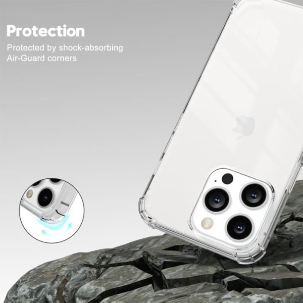 Fodral för iPhone 15 Pro Max Förstärkt TPU + 2 skärmar i härdat glas och 2 bakre kameraskydd