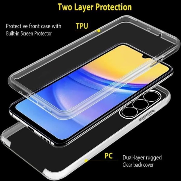 Fodral till Samsung Galaxy A15 5G-4G - Stötsäkert Fullt skydd Transparent Anti-Scratch