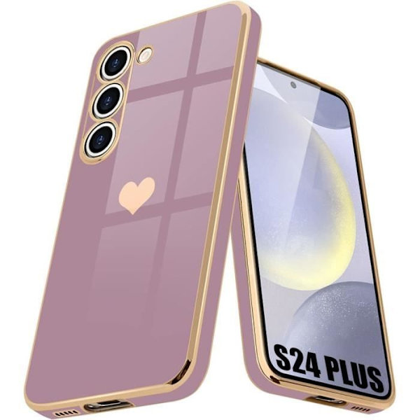 Coque - Samsung - Galaxy S24 Plus - Hjärtmönster - Mjuk Silikon - Lila Lyx Lila