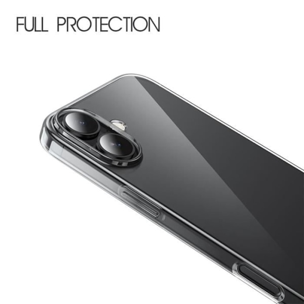 Skyddsskal - BOOLING - iPhone 16 - Mjuk silikon - Transparent - 2 Härdat glas Transparent