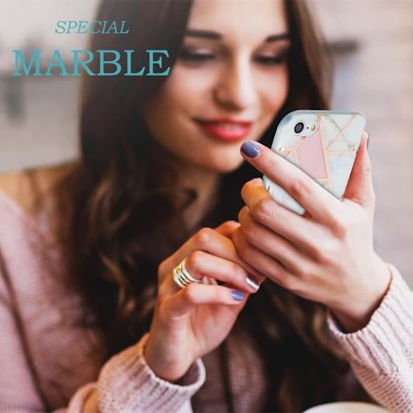 Fodral - YBM4 - Apple iPhone 7/8/SE 2020 - Mjuk - Ultratunn - Reptålig rosa vit