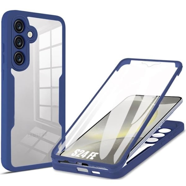 Fodral till Samsung Galaxy S24 FE (ej för S24) - Fullständigt skydd Fram och bak Dubbelsidig Marinblå