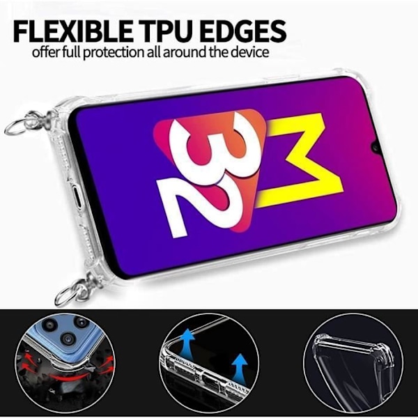 Skyddande Skal - PROSHOP - Samsung Galaxy M32/A22 4G - Mjuk - Transparent-Svart - Mikropunkt Transparent-svart