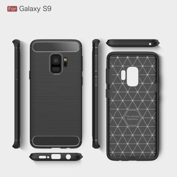 Fodral Skal till Samsung Galaxy S9 Carbon Fiber Resilient Anti-shock Cover - Marinblå