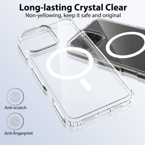 Skyddsskal - BOOLING - iPhone 16 Pro Max - Transparent - Mjukt - Inbyggd magnet Transparent
