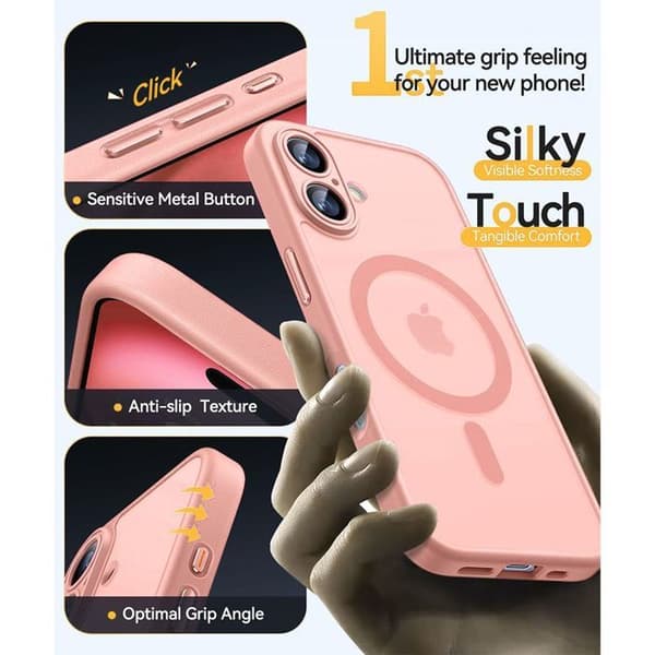 Skyddsskal - BOOLING - iPhone 16 - Rosa - Stötabsorberande - Kameraskydd Rosa