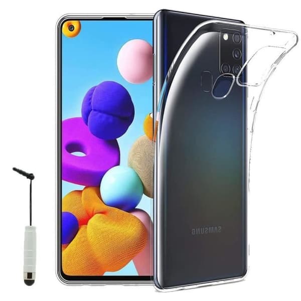 Coque - VCOMP - Galaxy A21S - UltraSlim - Perfekt passform - Mini Stylus ingår TRANSPARENT