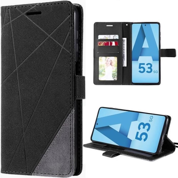 Halvstyvt skyddsfodral för Samsung Galaxy A53 5G - BOOLING - Lädereffekt - Anti-Scratch - Svart Svart