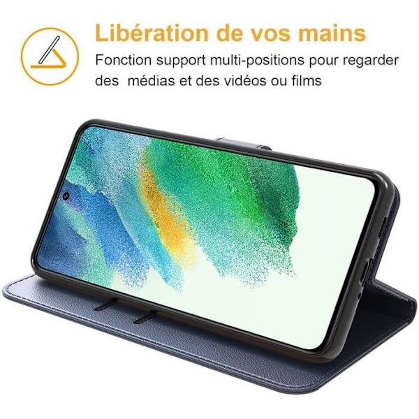 Skyddsfodral För Samsung S22 (6.1") Mörkblått Flexibelt Stötmotståndskraftigt Repfri 360 graders skydd marinblå