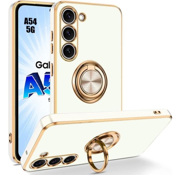 Ringfodral till Samsung Galaxy A54 5G Skydd Elegant Stötsäker Mjuk TPU Vit