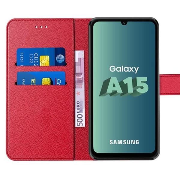 Skal i skyddsdesign - BOOLING - för Samsung Galaxy A15 5G - Fällbar - Stötsäker - Röd Röd