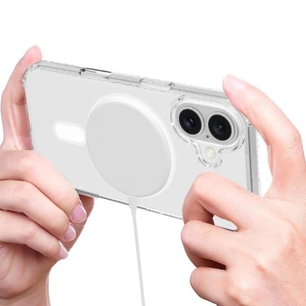 Skyddsskal - BOOLING - för iPhone 16 - Magnetring - Transparent - 2 Härdat glas Transparent