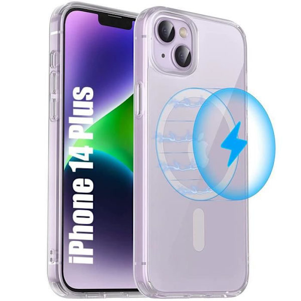 Skyddshölje - BOOLING - för iPhone 14 Plus - Magnetring - Stötsäker Transparent Transparent
