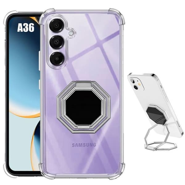 Skyddsskal - BOOLING - för Samsung Galaxy A36 5G - Stötsäkert Silikon - Justerbart Stöd - Transparent Transparent