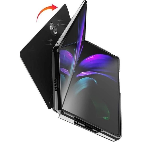 Fodral till Samsung Galaxy Z Fold 3 - BOOLING - Stötsäkert Skydd Smart Fodral Clear View Svart Svart