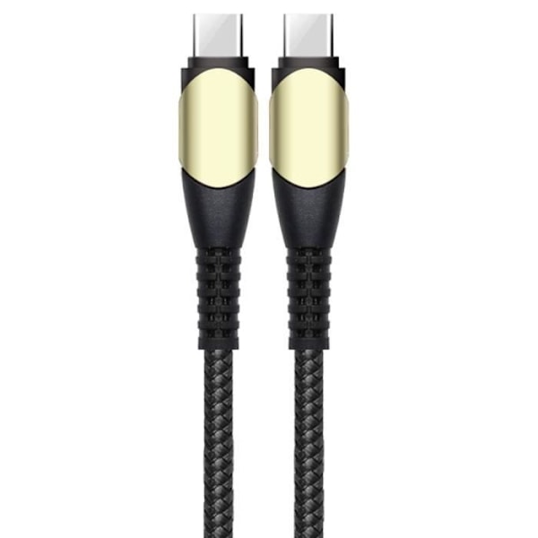 USB-C til USB-C kabel 60W hurtig opladning til iPhone 16 Pro Max - iPhone 16 Pro - iPhone 16 Plus - Sort forstærket nylon 1M