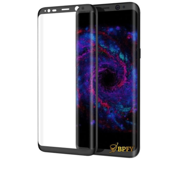 BPFY® - TOP KVALITET - GALAXY S8+ PLUS INKURVERAD SVART - Skyddsfilm CURVE skärm i härdat glas för Samsung - Mycket film sort