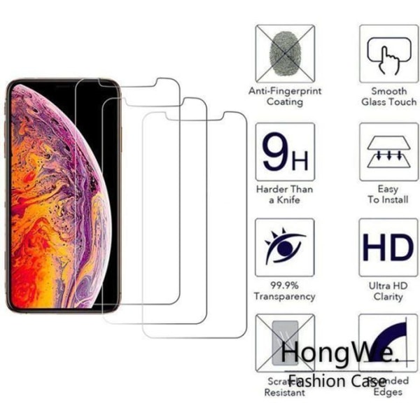 Apple iPhone XR 6,1 tum högupplöst härdat glas, [2,5D böjd kant] [9H hårdhet, reptålig] för iPhone XR(3)