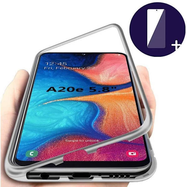 Fodral för Samsung Galaxy A20e Magnetisk adsorption Stötsäkert fodral Stark inbyggda magneter Aluminiumram Anti-skrapa MetaB1441
