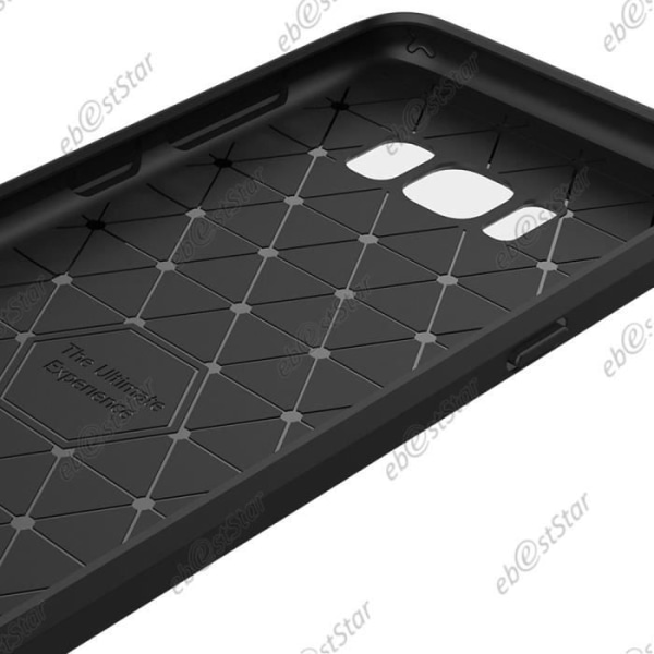 ebestStar ® för Samsung Galaxy S8 - Lyxigt fodral i kolfibermönster 2 horisontella stänger Silikongelluftkuddar, svart färg