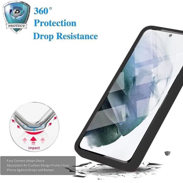 Coque - BOOLING - för Samsung A21S - Styv - Svart - 360° Skydd Anti-Rip. Svart