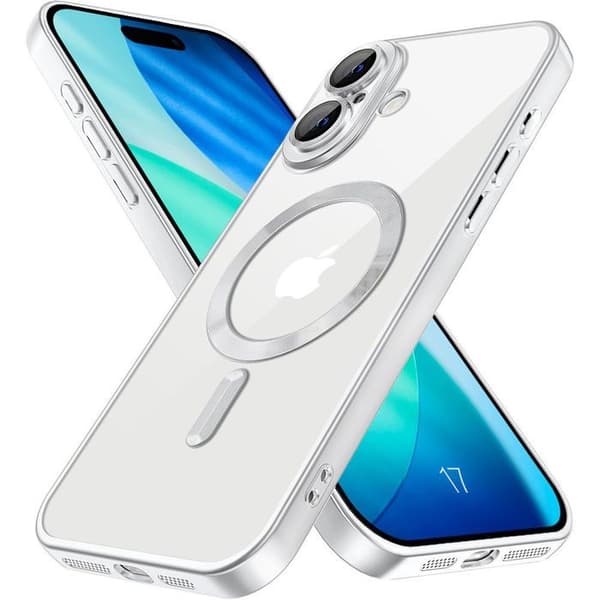 Skal - BOOLING - iPhone 17 - Silikon - Silverfärgad Magnetring - Stötsäker Silver