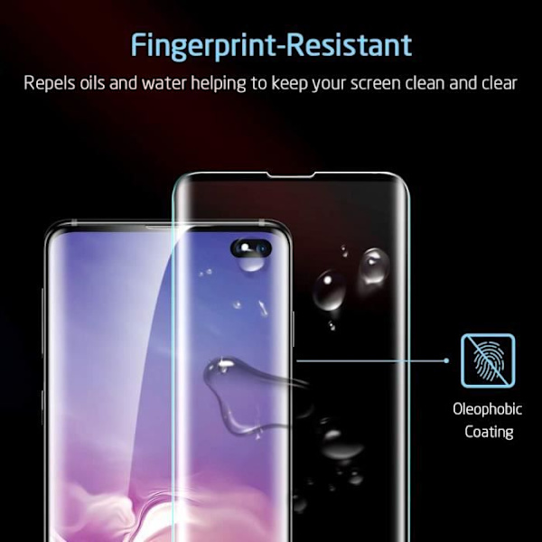 2st Samsung Galaxy S10 Plus härdat glas, 3D-skärmskydd [ej kompatibel med fingeravtrycksläsare]