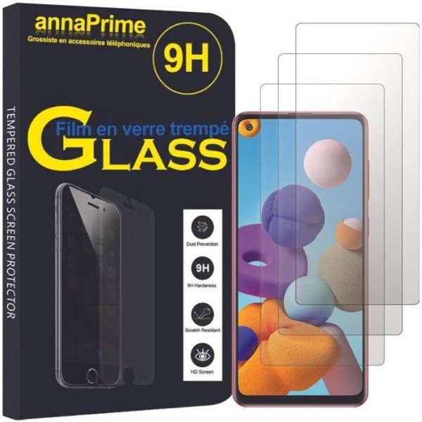 För Samsung Galaxy A21S 6,5": 3-pack skärmskydd i härdat glas