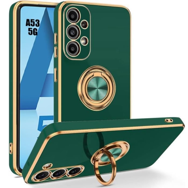 Silikonfodral till Samsung Galaxy A53 5G Midnattsgrön med hållarring