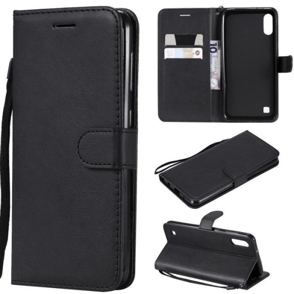 Fodral - Samsung - Galaxy A10 - Svart - PU-läder - Wallet Flip Fodral Svart