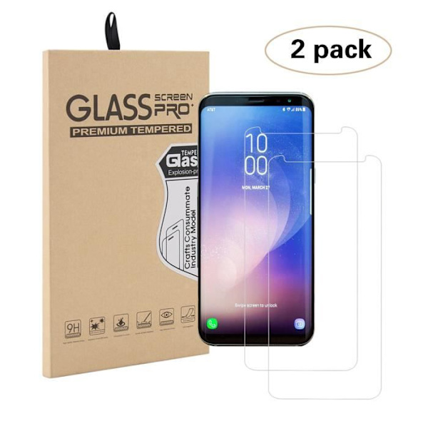 Skärmskydd - Samsung - Galaxy S8 Plus - Härdat Glas - 2-pack - Repellent mot repor
