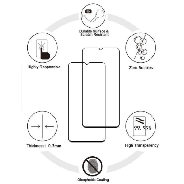 MMlife til Samsung Galaxy A02S etui og hærdet glas [2 stykker], dobbeltlags anti-ridse hårdt ultratyndt etui, sort