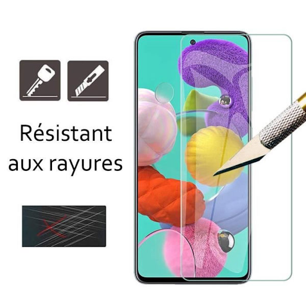 Skyddsfodral - Toproduits® - Samsung A51 - Svart - Härdat glas - Reptålig Svart