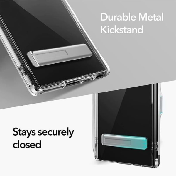 Stötsäkert fodral till Samsung Galaxy S24 Ultra - Transparent TPU-skydd med Silverstöd Transparent