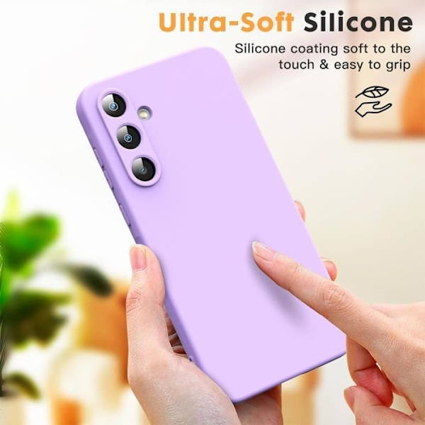 Silikonfodral till Samsung Galaxy S24 FE (ej för S24) - Ultratunt skydd Stötsäkert Anti-Scratch - Lila