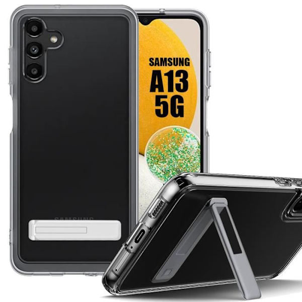 Silikonfodral till Samsung Galaxy A13 5G - BOOLING - Genomskinlig - 95 graders justerbart stöd Transparent