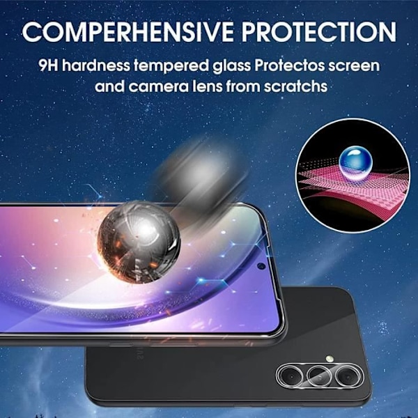 Set med 2 härdade glasögon och 2 bakre linsfönster för Samsung Galaxy A54 5G - BOOLING Transparent