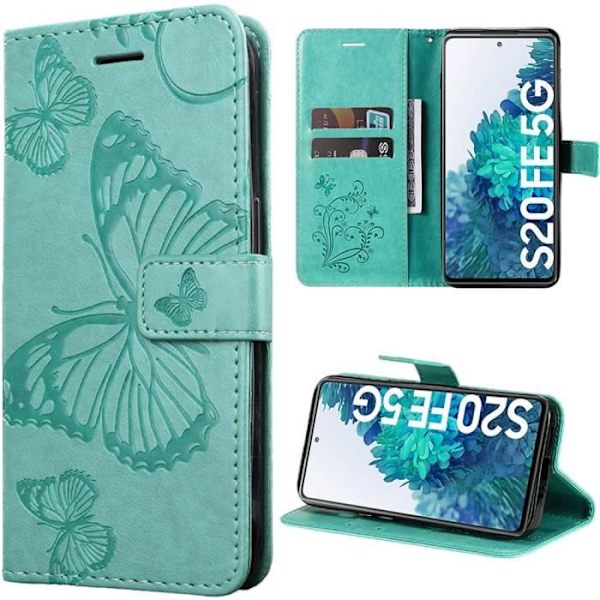 Coque - Samsung - Galaxy S20 FE - Skydd mot repor - Fjärilsdesign - Elegant Grön