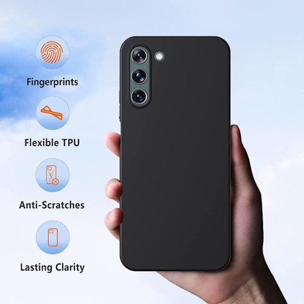 Skyddsfodral - BOOLING - Samsung Galaxy S23 Plus - Stötsäker - Mjuk - Svart med 2 Härdat Glas Svart