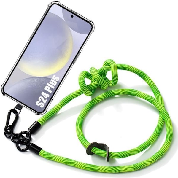 Skyddande skal - BOOLING - Samsung Galaxy S24+ - Transparent - Stötsäker - Avtagbar rem Transparent, grön