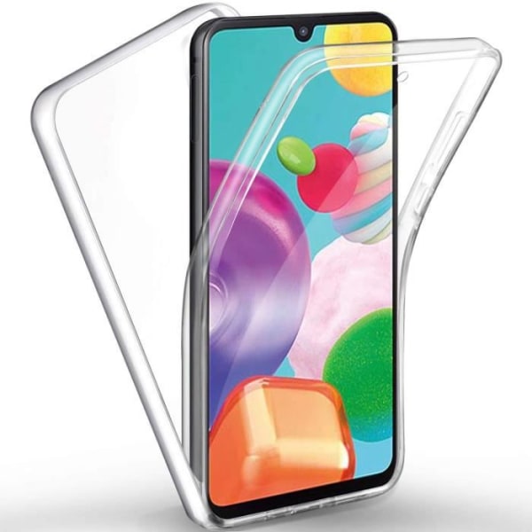 Fodral kompatibelt med Samsung Galaxy A41, 360 graders helkroppsskydd - Transparent silikongelfodral - TPU Fram och PC Baksida