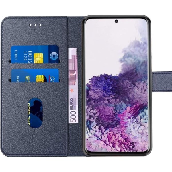 Etui til Samsung S20 (6,2") Marineblå Soft Wallet Anti-Shock kortholder 360 graders beskyttelse marinblå