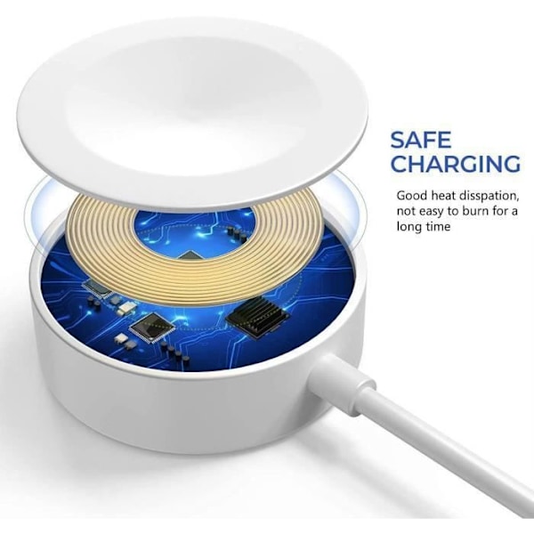 USB-laddkabel för Apple Watch - E.F.Connection - Vit - Magnetisk - 1M Vit