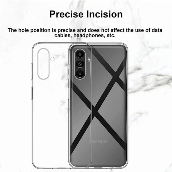 Fodral + 2 härdade glasögon till Samsung Galaxy A36, genomskinligt stötsäkert silikonskydd